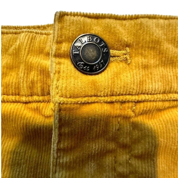 Talbots Corduroy Straight Leg Pants Women’s Size 10 okra Color Cord Stretch - Picture 8 of 13